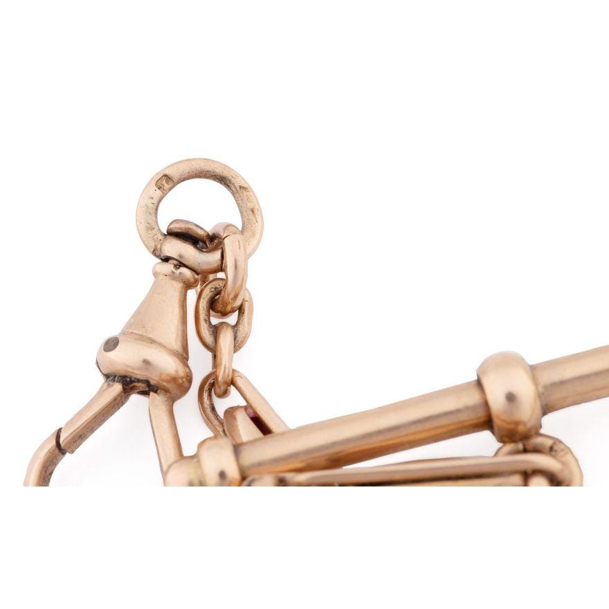 Gorgeous Antique 14K Rosy Yellow Gold  Chain, 18 inches, with T-Bar.